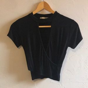 Black Keyhole Crop Top